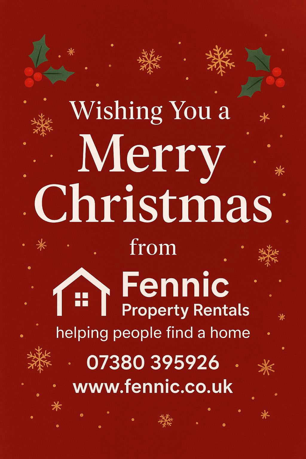 Merry Christmas 2025 from Fennic Property Rentals
