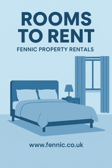 nice clean warm furnished rooms to rent with Fennic Property Rentals 